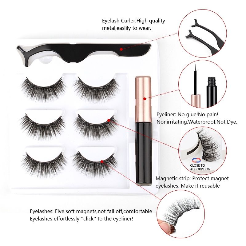 EYELASH MAGNETIC 1 SET LENGKAP BULU MATA MAGNET 3 PSG