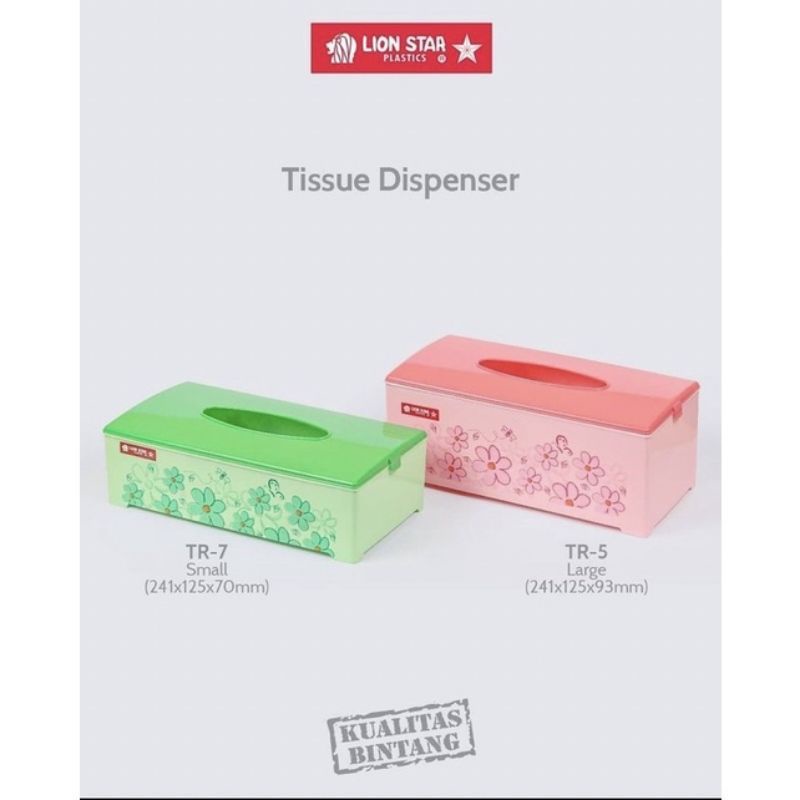 Lion star kotak tisu plastik dispenser printing tr-5 tr-7