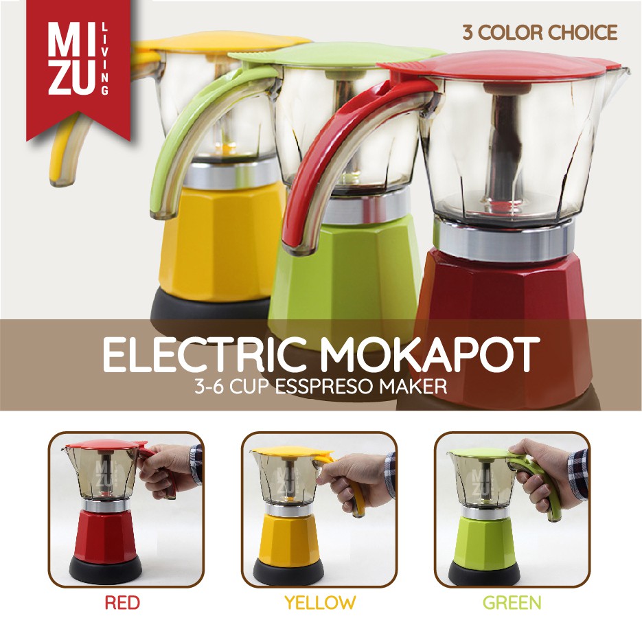 BRILLANTE Electric Moka Pot 6 Cups 300mL Teko Italian Espresso Listrik Coffee Maker