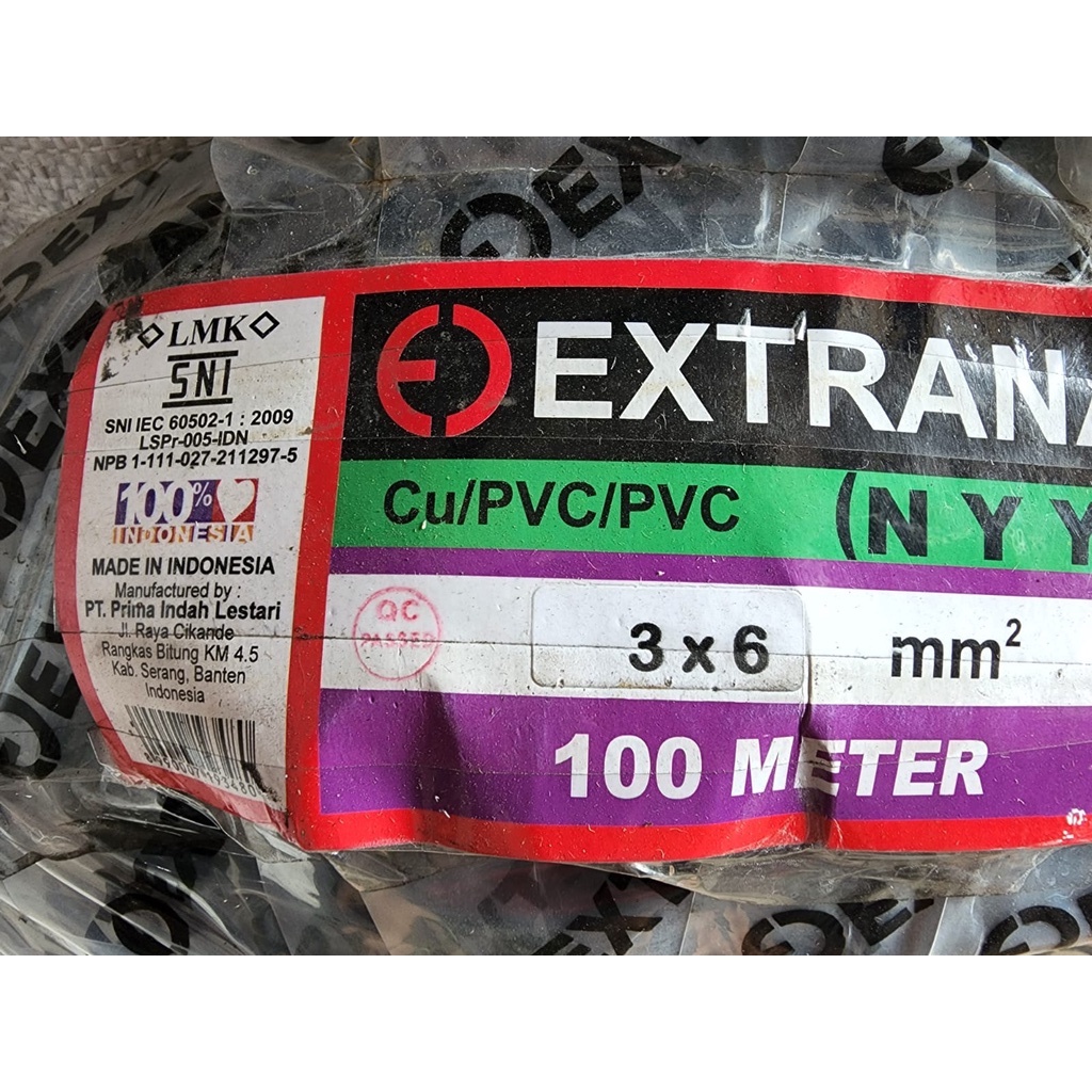 Kabel Extrana NYY 3x6  Per METER