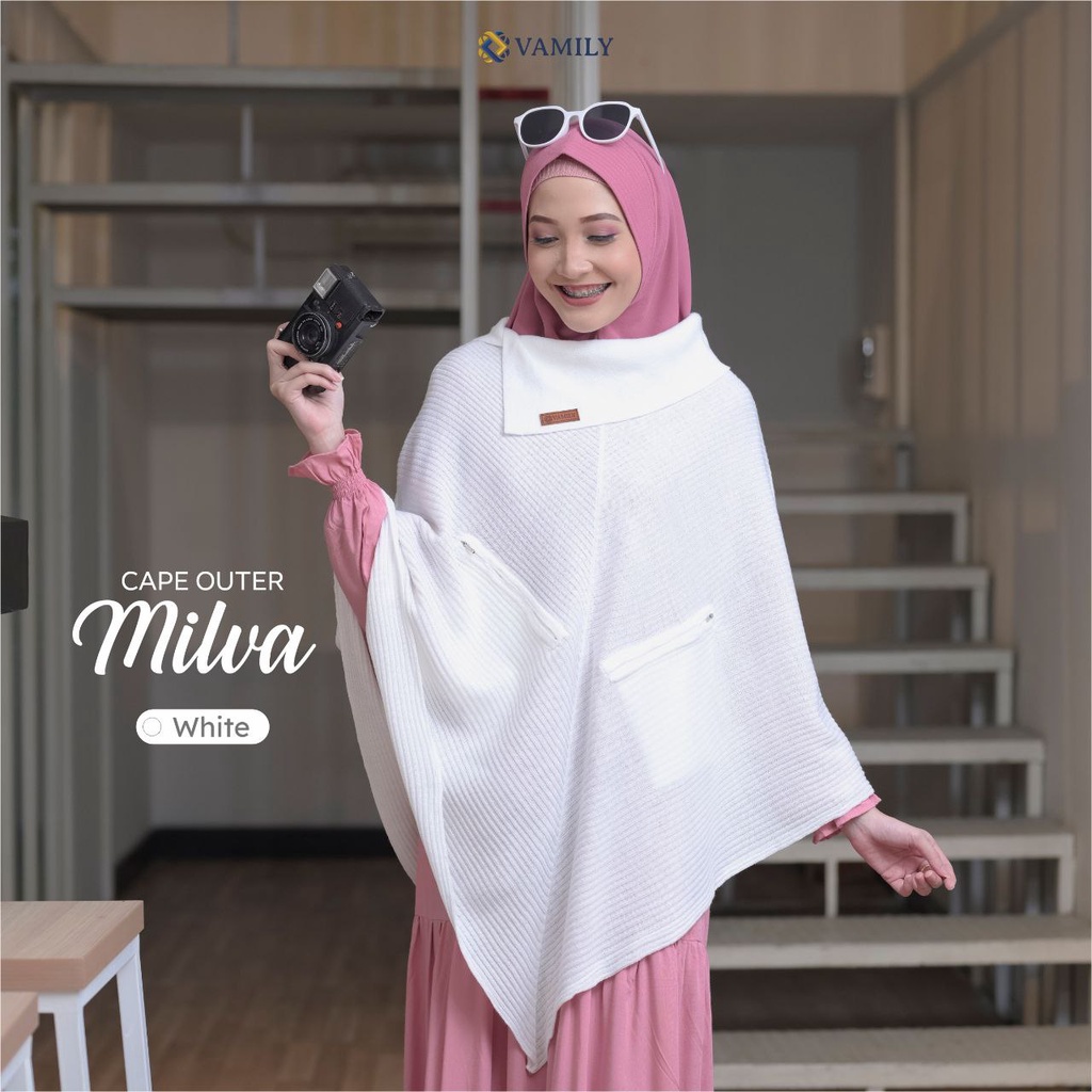 Jilbab Premium Hijab Premium Cape Outer Rajut Kerudung Premium Milva Cape Outer