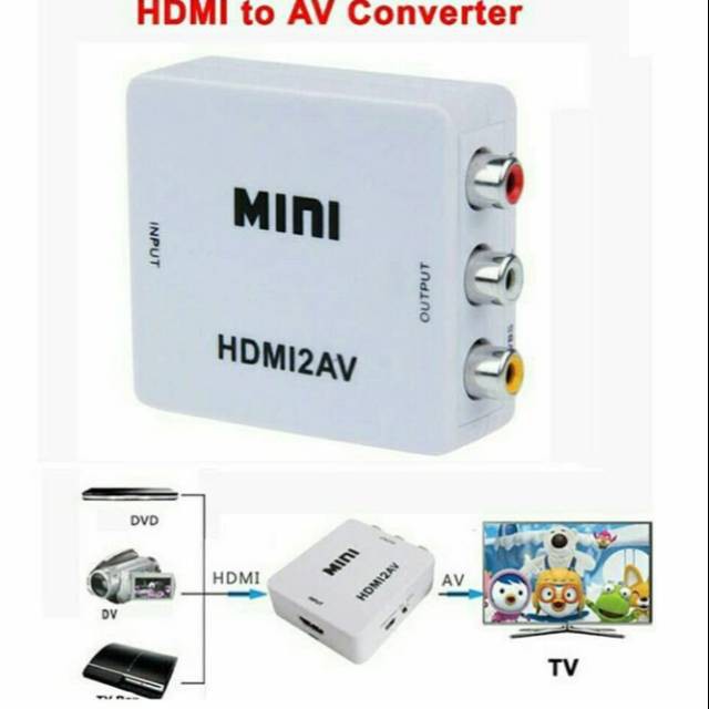 MiniBox HDMI to AV RCA Adaptor AV to HDMI Converter RCA to HDMI dan Kabel RCA