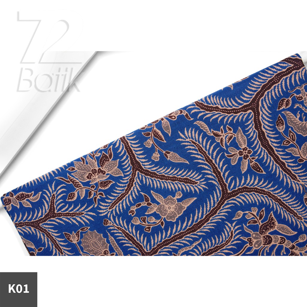 KAIN BATIK PREMIUM Bahan Katun Motif Kembang Segaris Warna Biru Hitam 726595 Cap 72 Jarik Jarit Samping Kebat Panjang Batik Katun Modern Premium Bahan Seragam Batik Pernikahan Kantor Keluarga Murah Kamen Jadi Batik Bali Lembaran