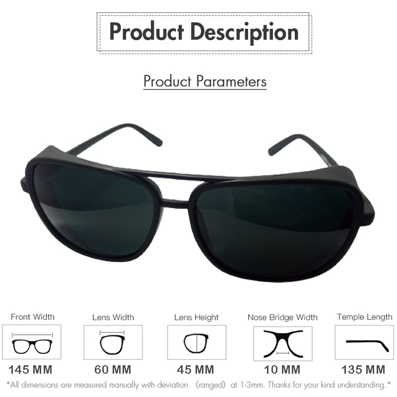 Kacamata Fashion Hitam Unisex Kacamata Safety Pria Wanita Kaca mata Gaya Sunglasses