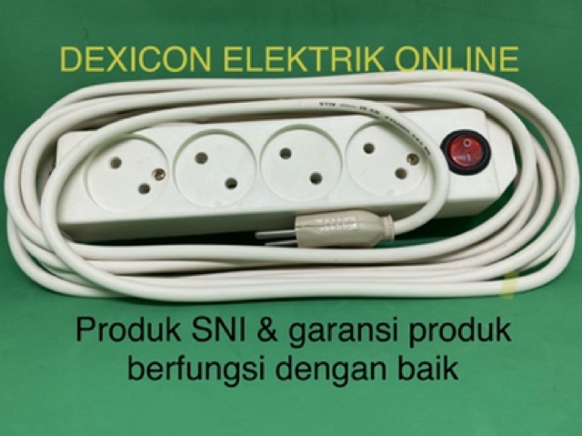 Stop kontak gepeng/4 Lb stop kontak +kabel  3 mtr/jual alat listrik/colokan listrik/sambungan kabel