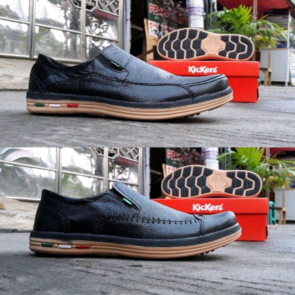 sepatu slip on casual pria sepatu casual kulit sepatu sekolah sepatu kerja
