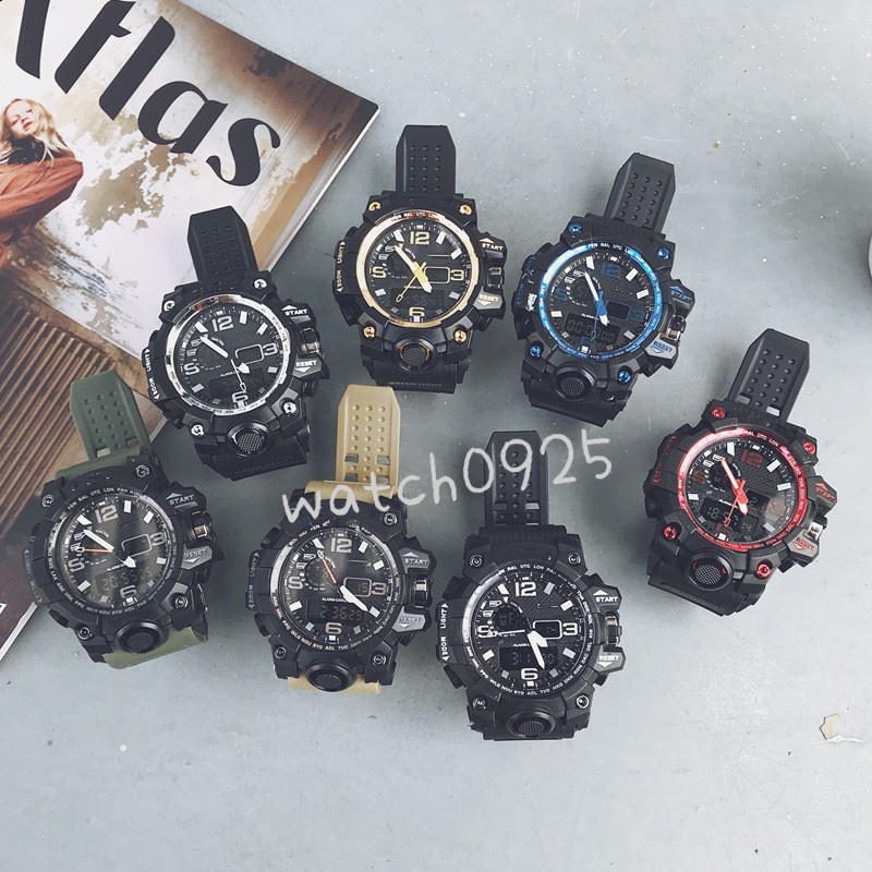 Jam Tangan Pria  ANTI AIR RUBBER JAM TANGAN PRIA SPORT  IMPORT DUAL-TIME watch FREE BATERAI G1 G2