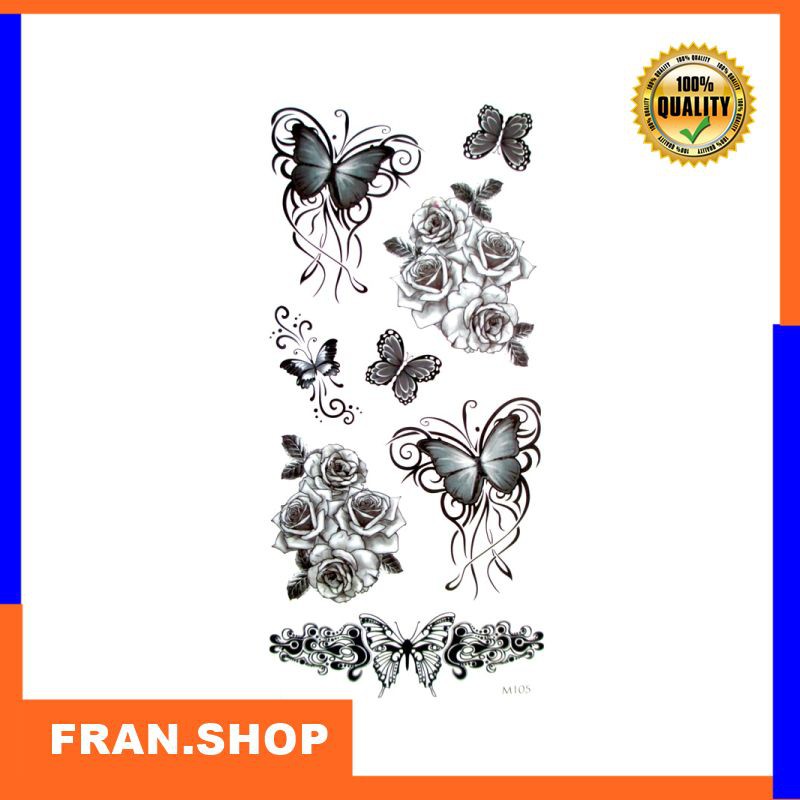 Download Terlaris 3pcs 3d Black Butterfly Tattoo Temporary Tattoo For Man Woman Waterproof Stickers Makeup Shopee Indonesia