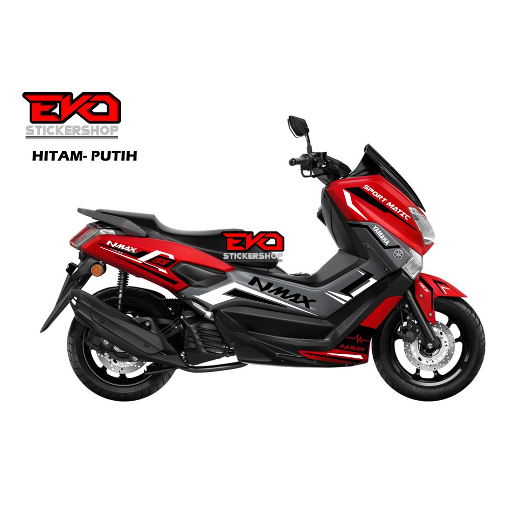Jual STIKER NMAX MERAH CUTTING STICKER NMAX HITAM PUTIH Indonesia