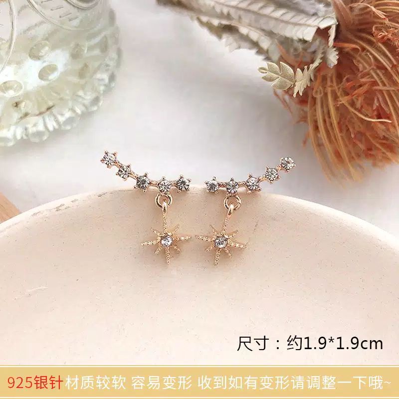 FREE mini box, ANTING BINTANG KOREA 925 STERLING SILVER