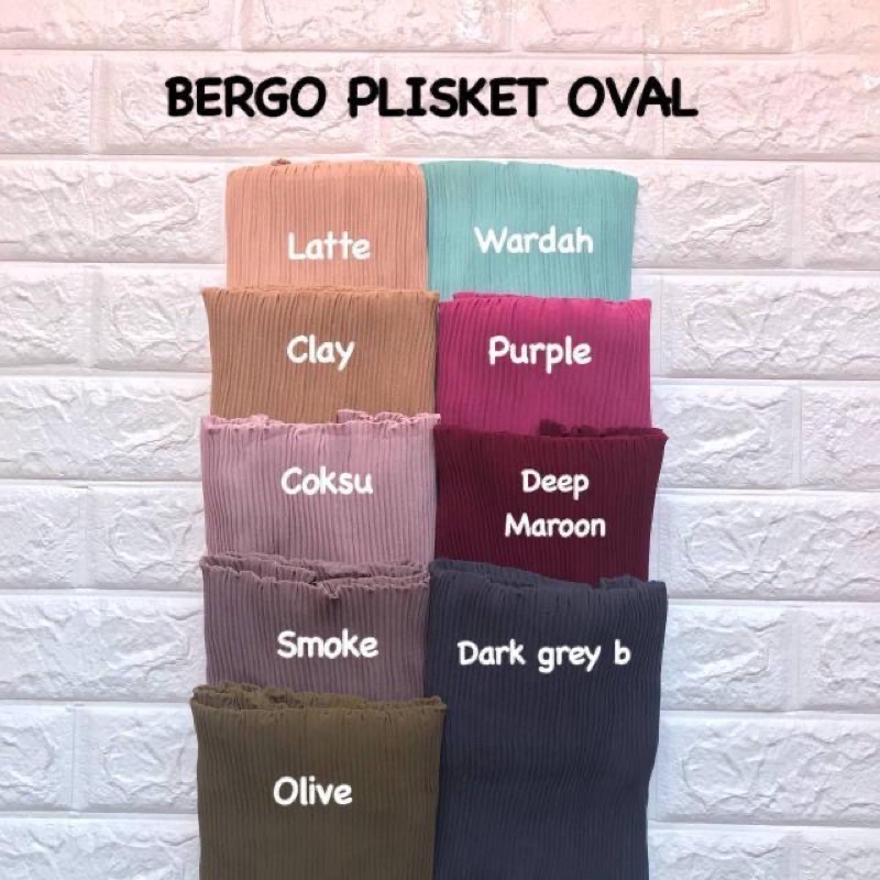 HIJAB BERGO PLISKET OVAL TERMURAH