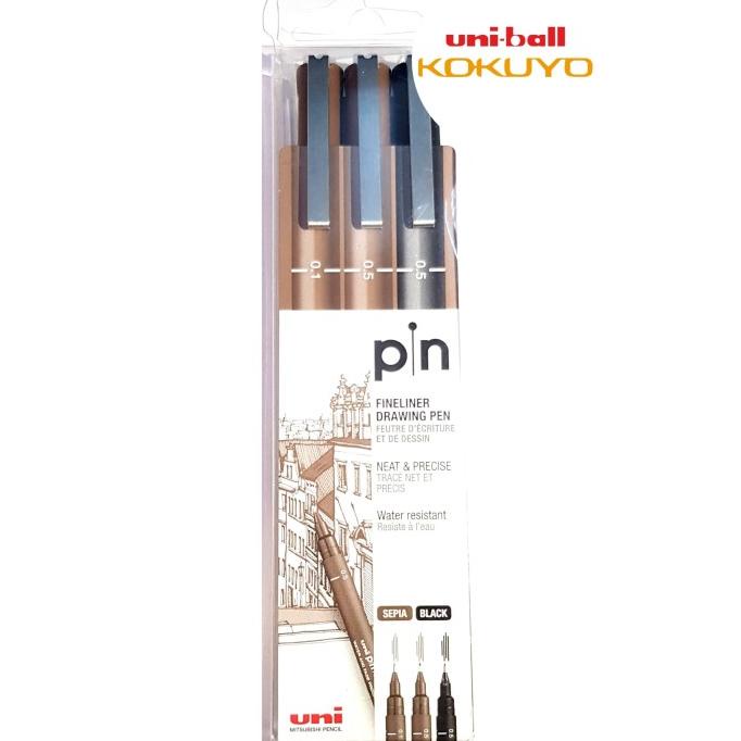 

Uni Pin-200-3C DRAWING PEN NEW !!! set isi 3 pcs 2color 2size
