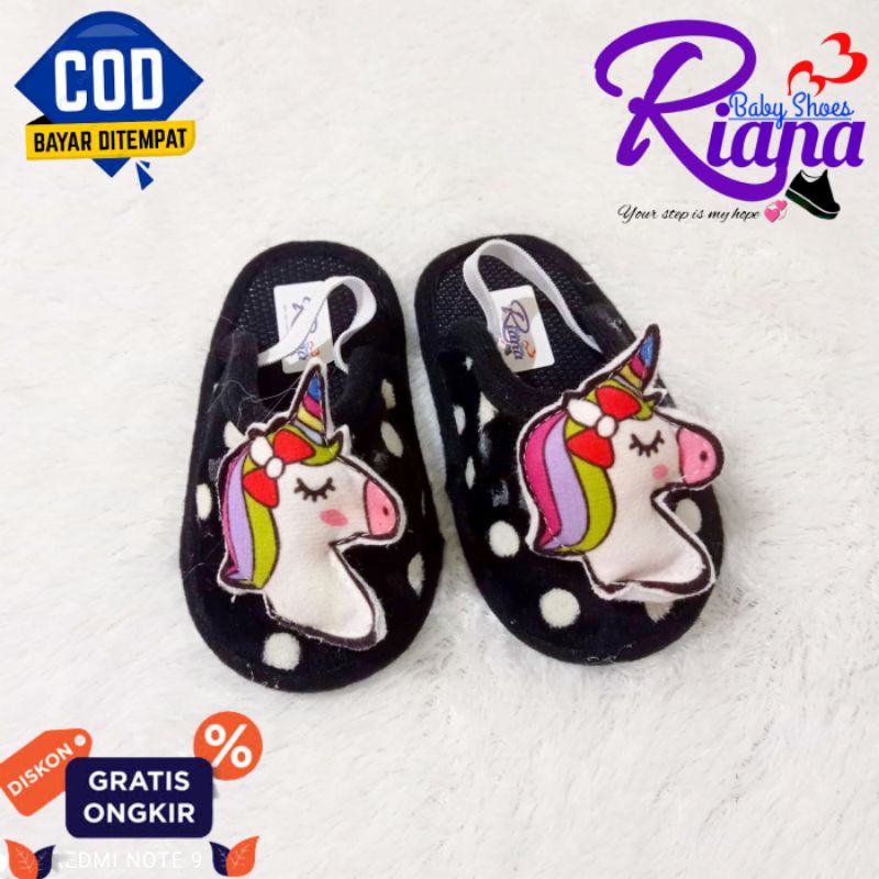 Sandal bayi Bapau sandal boneka kuda pony usia 6-18 Bulan