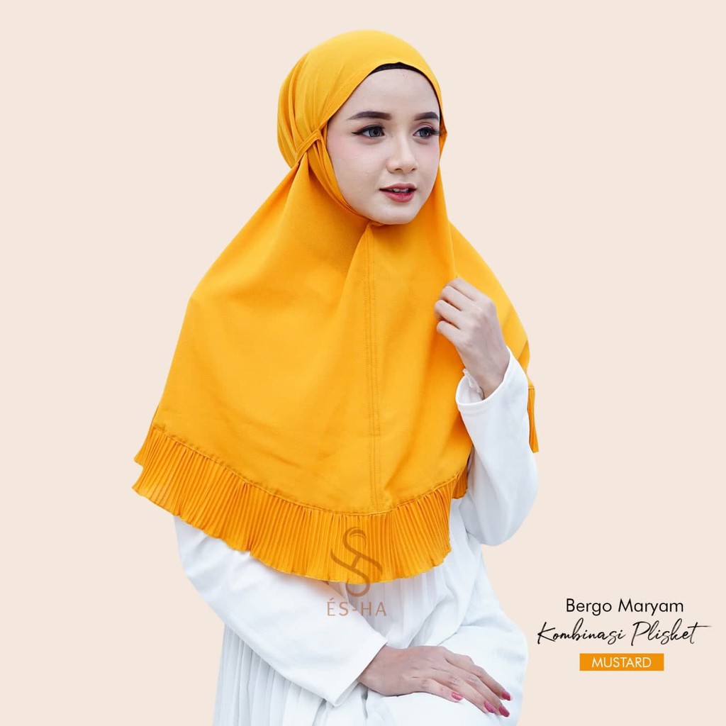 Hijab Instan Premium // Bergo Maryam Rempel Plisket // Bergo Tali Plisket Diamond Italiano-2