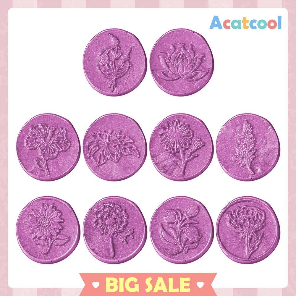 Kepala Stempel Segel Lilin Bentuk Bulat Motif Bunga Antik Untuk Hobi Diy