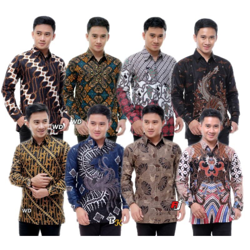 BATIK PRIA SIZE M L XL XXL  BSWART BatiK HRB026 Kenongo Hem Panjang Padi