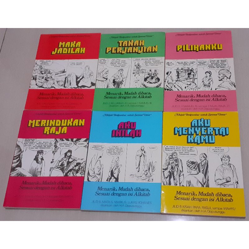 6 buah Alkitab bergambar, masih 95% bagus