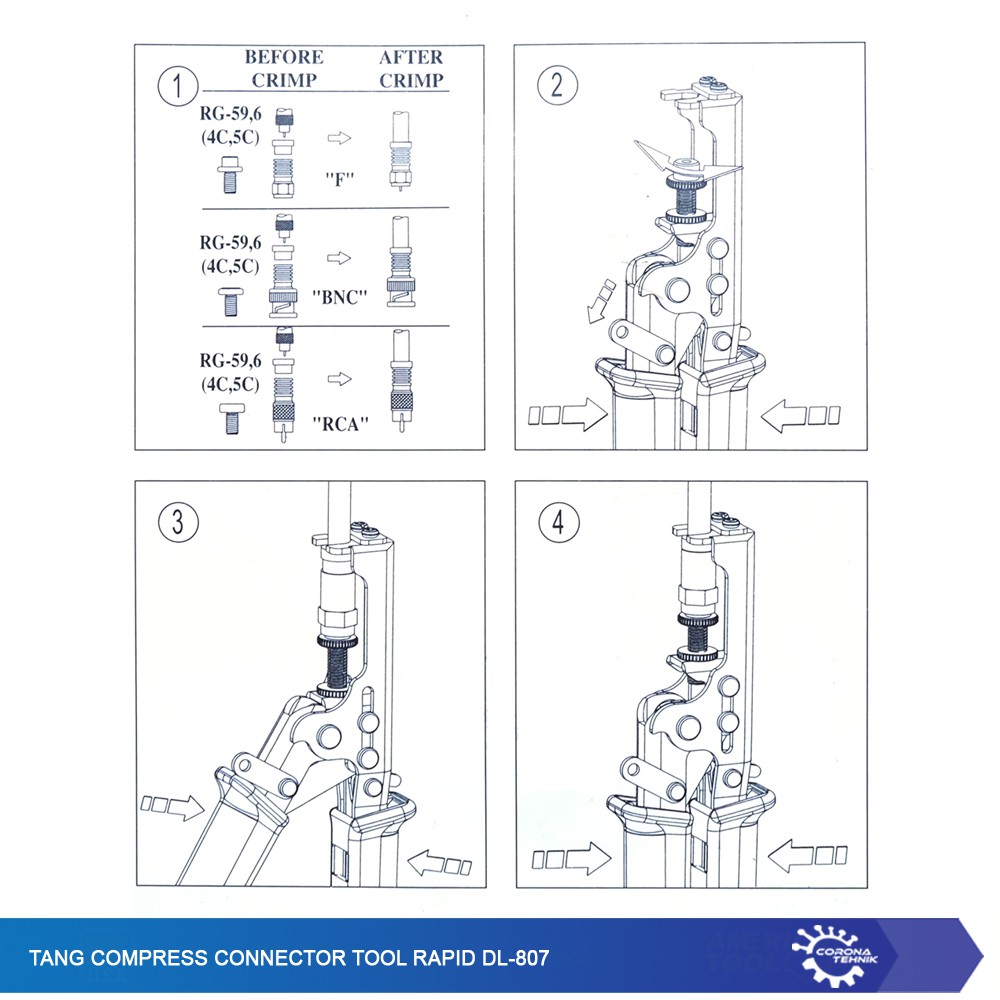 Tang Compress Connector Tool Rapid DL-807