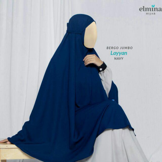 Bergo Layyan Bergo Instan Tali by Elmina Hijab-Navy