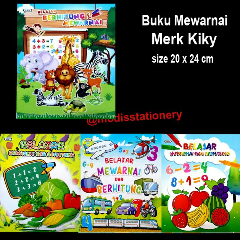 

buku mewarnai kiky hewan buah sayuran transportasi