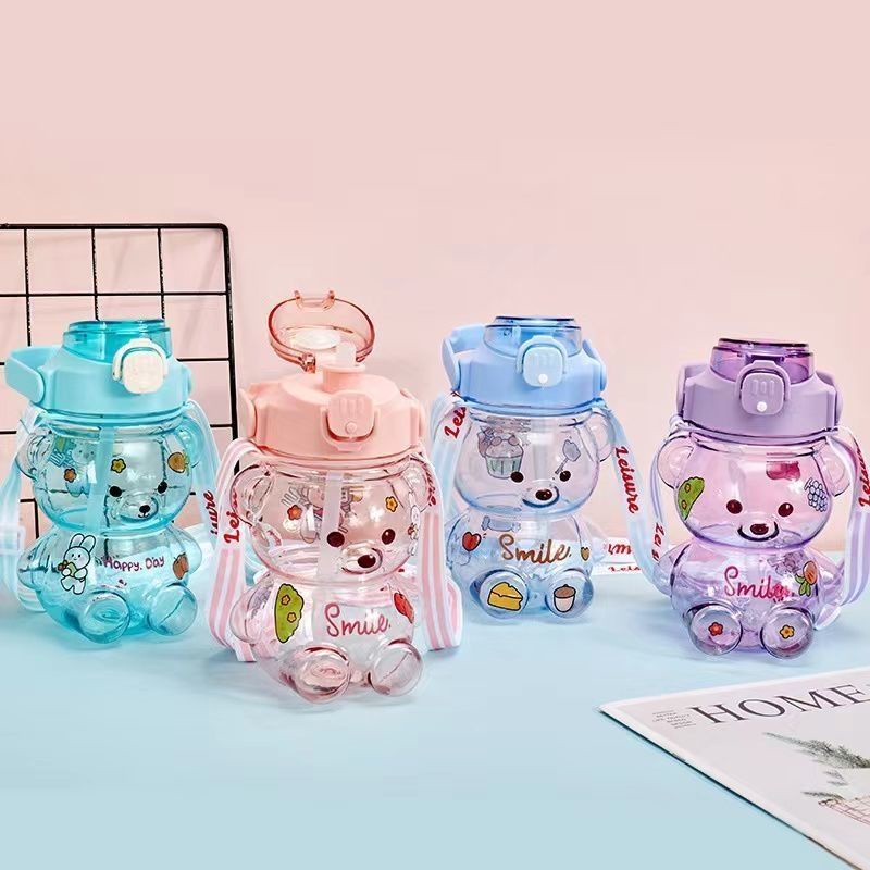 COD Botol Minum Model Beruang Bening Unik 1,4 ML Anak Korea