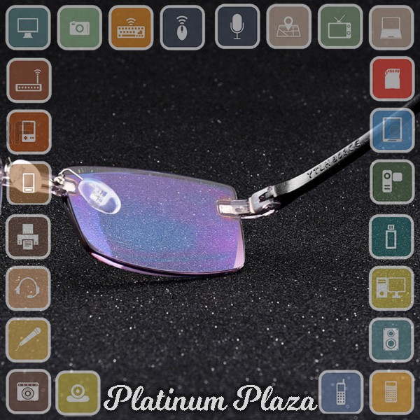 BELMON Kacamata Baca Frameless Blue Film Reading Glasses Plus 1 - 641 - Black Gold`16NNKL-