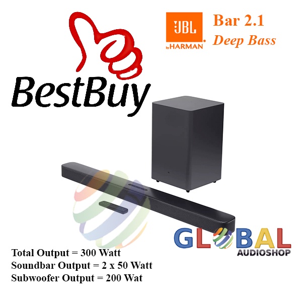 JBL Bar2.1 Deep Bass Bar21db Bar 2.1 Ch Soundbar Sound bar 300 Watt DB