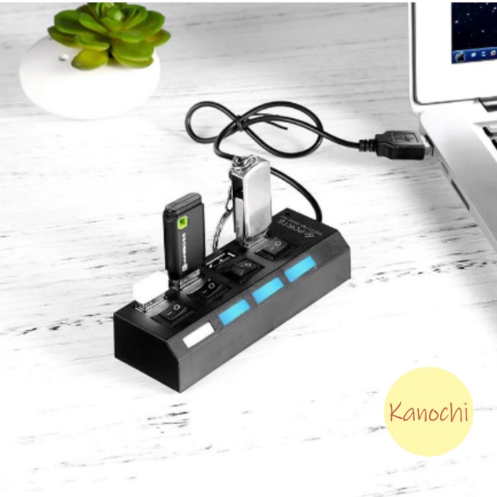 USB Hub 4 Port Output On Off Saklar 4IN1 USB 2.0 High Speed Hub 4 IN 1