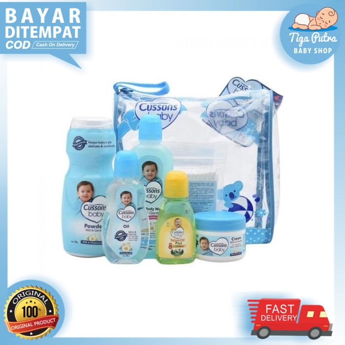 Cussons Baby Small / Medium Bag | Paket Perawatan Mandi Bayi Sabun Shampoo Telon Baby Oil Cotton Bud