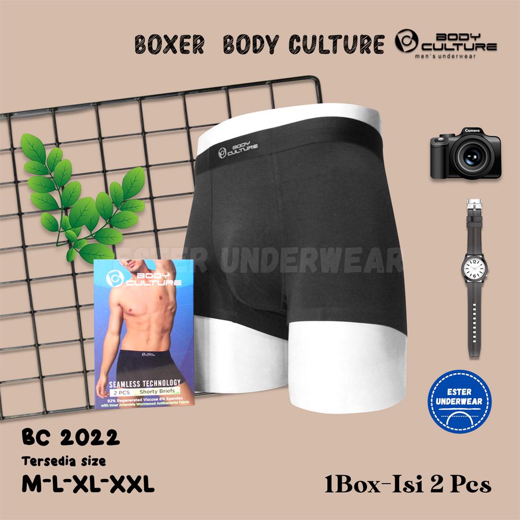 Body Culture Celana Boxer Pria BC 2022 1Box Isi 2Pcs