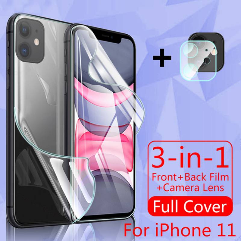 Pelindung Layar Tempered Glass Hydrogel Untuk Iphone 11 12 Pro Max Mini 7 8 Plus X Xs Max Xr Se 2020