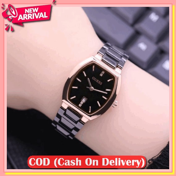 Jam Tangan Wanita Anti Air & Luntur Elegan Bulat Kotak Import Mahal Premium Terbaru 2022 Stenlis Cew
