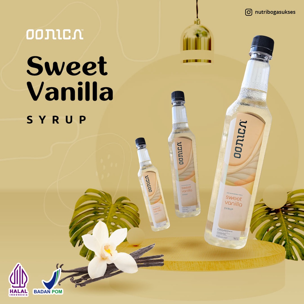 750ml OONICA Sweet Vanilla Syrup (Sirup dengan rasa vanila)