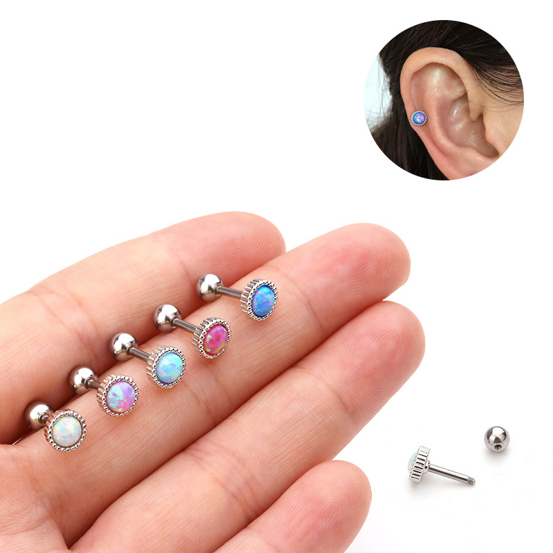 1pc Anting Bentuk Bulat Bahan Stainless Steel Warna Solid Gaya Korea Vintage Untuk Pernikahan