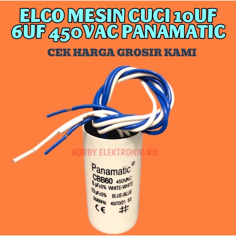 ELCO MESIN CUCI 10UF 6UF 450VAC PANAMATIC