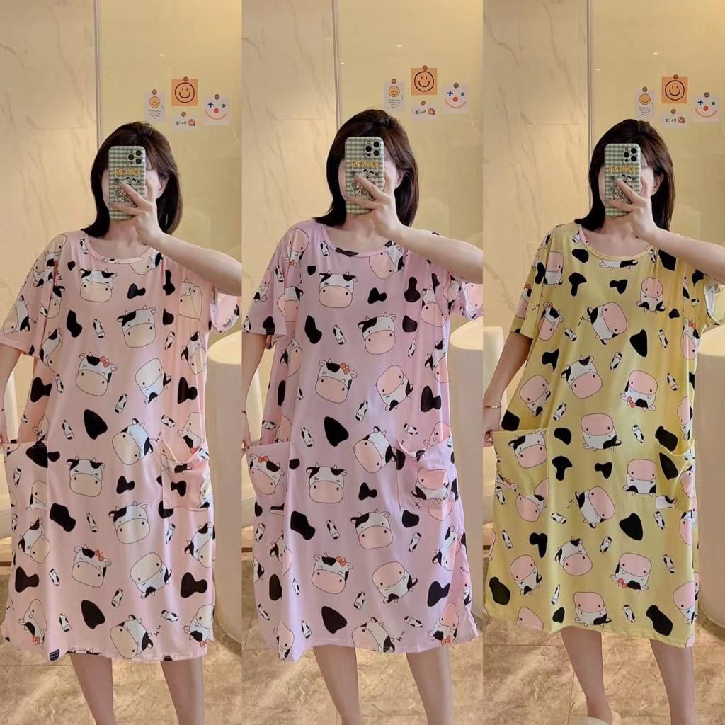 Daster Korean Berkarakter Lucu dan Berkantung / Baju TIdur Jumbo