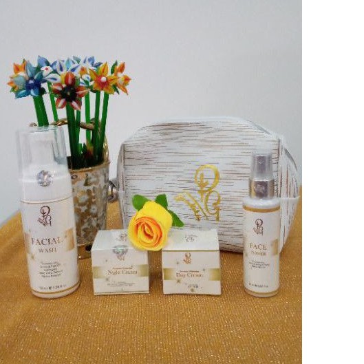 1 day, 1 night, 1 toner, 1 facial wash : Paket Wajah Lengkap Premium Whitening Pradiskin Glow BPOM.9
