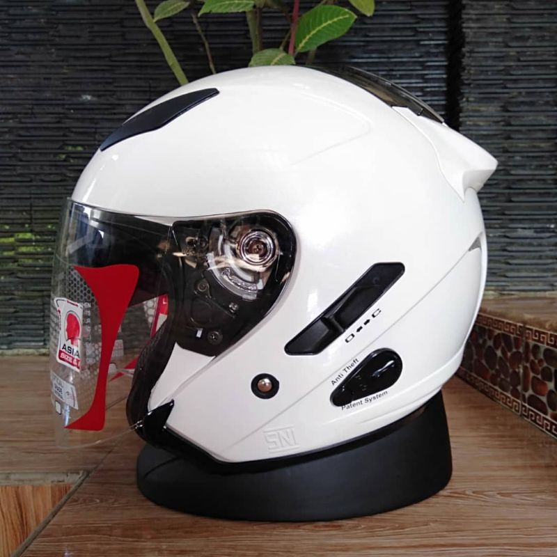 HELM KYT GALAXY FLAT R WHITE ORIGINAL HELM TOURING KYT DOUBLE VISOR FLAT VISOR KYT GALAXY PUTIH ORI