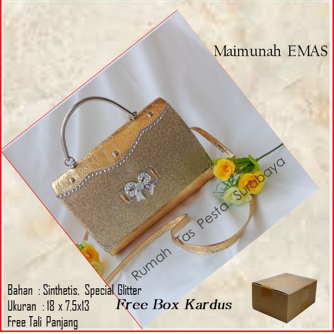 Tas Satin,Tas Clutch,Tas Seserahan,Maimunah EMAS