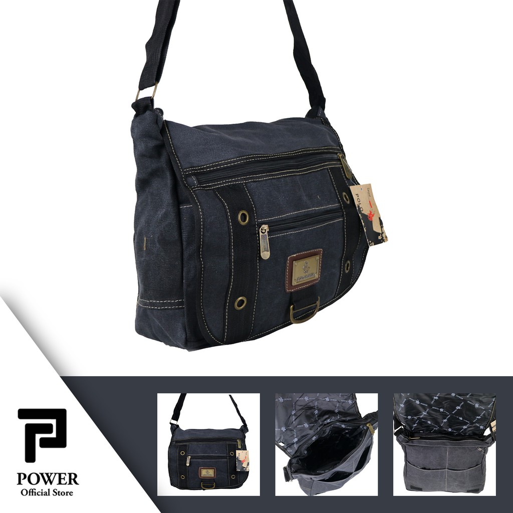 Tas Selempang Kanvas Import Polo Power Shoulder bag Canvas Import