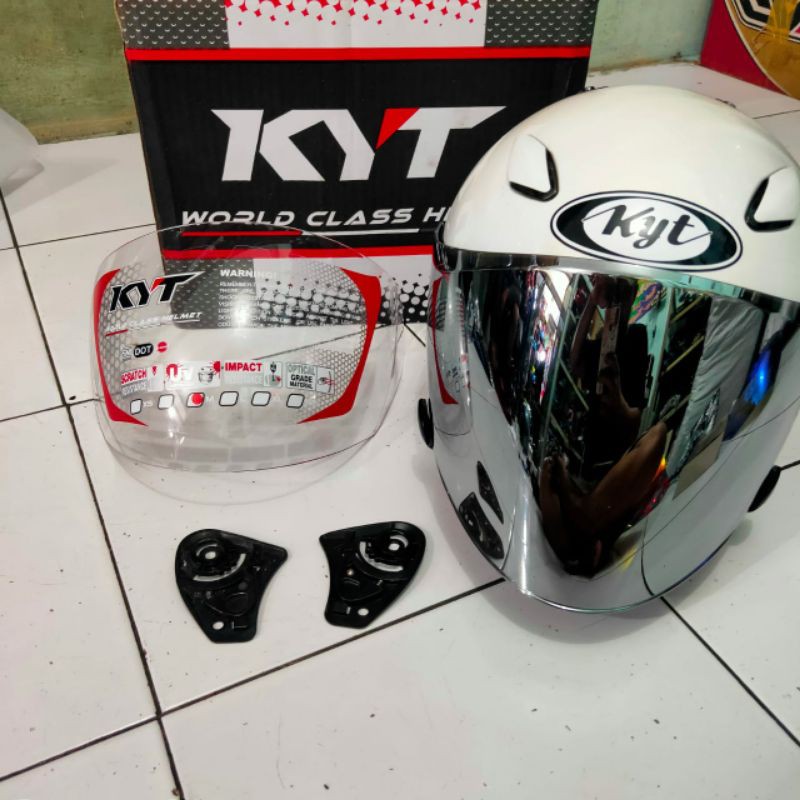 Helm KYT DJ MARU Flat Visor Iridium SILVER
