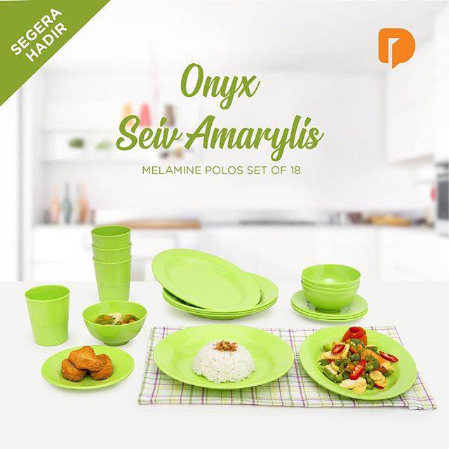 Onyx Seiv Amaryllis Melamine Polos set 18pcs