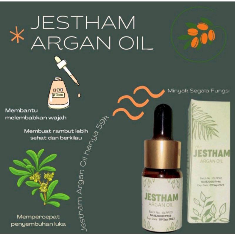 Jestham Argan Oil ( untuk kulit kering & rambut yg rusak )