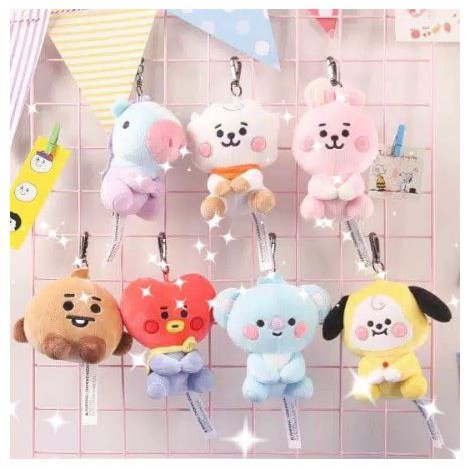 Boneka Gantungan Kunci Karakter BTS21 Lucuu Imut Hadiah Kado