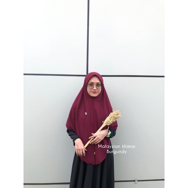 [COD] MALAYSIAN KHIMAR MATERIAL BABYDOLL ARMANY BY RURIHIJABSYARI-Burgundy