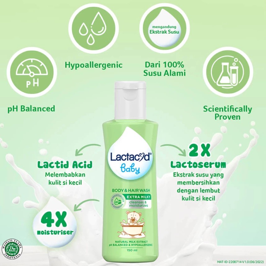 LACTACYD Baby Cleansing and Moisturizing / Extra Milky / Gentle Care 60ml / 150ml / 250ml /  - Sabun Bayi