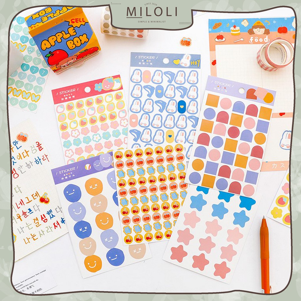 

[MILOLI] 3Pcs ART SHAPE Glossy Sticker for BUJO Deco Stiker Hias Sticker DIY Planner - B0184