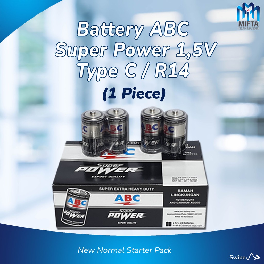 BATERAI TIPE C / BATERAI ABC TIPE C / BATERAI R14 / BATERAI ABC POWER / BATTERY TYPE C / BATTERY R14