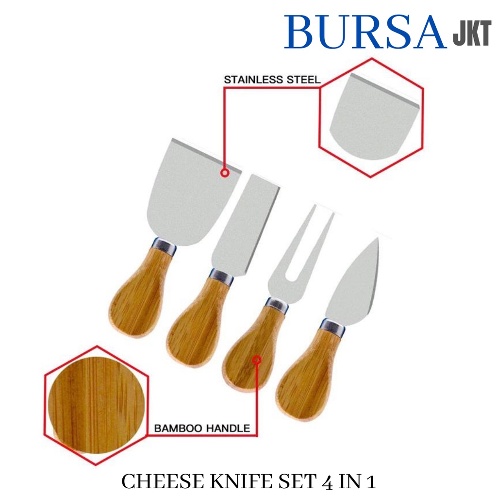 4 pc Keju Kecil Garpu Steak Kebab Mini Knife Oles Mentega Butter