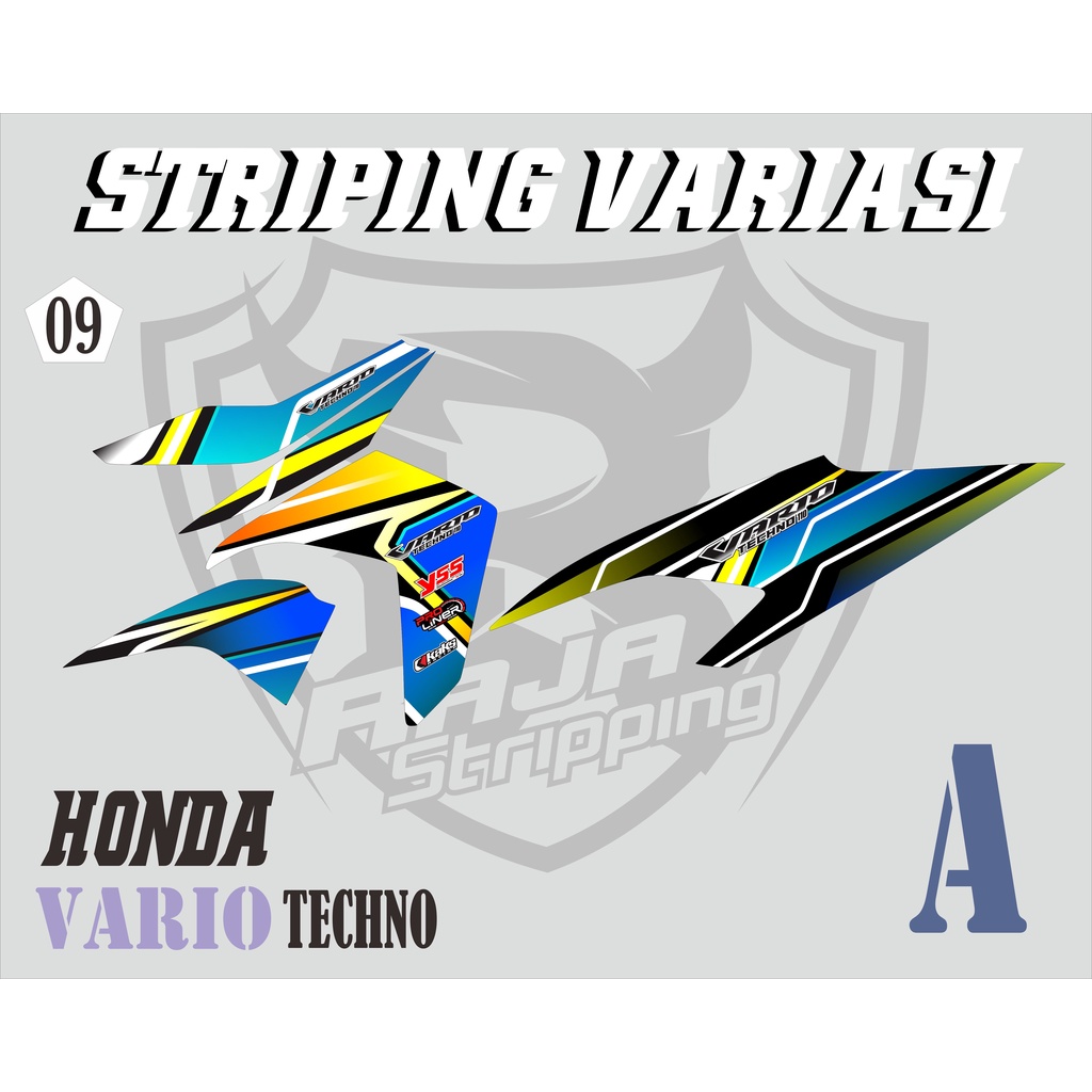 Striping Honda Vario Techno_Stiker Striping Vario Techno 110 Custom Minimalis Kode 09